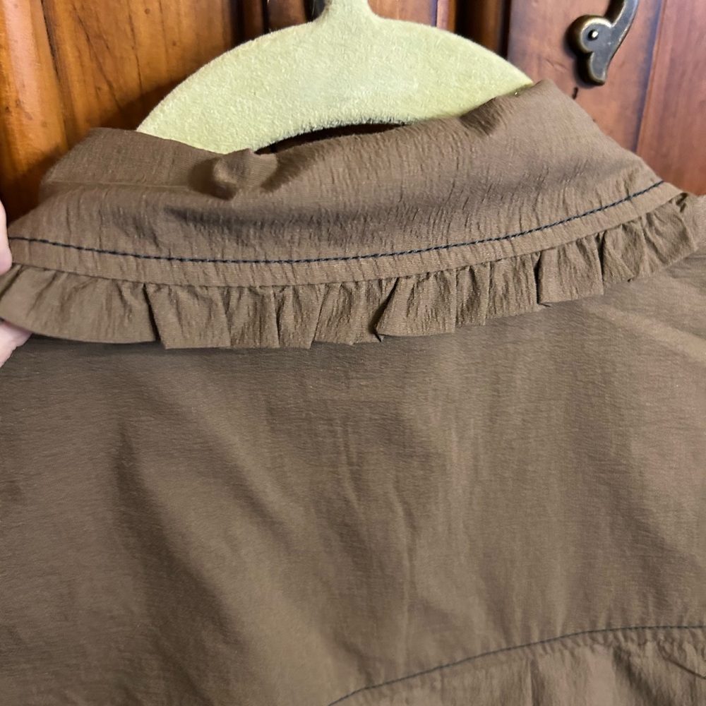 NWT Ganni Ruffled Collar Oversized Button Down Shirt Size 38 US 6 - Picture 4 of 8